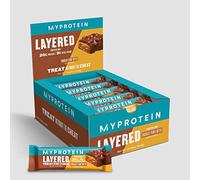 MyProtein Layered Bar - Chocolate Peanut Butter, 12 Bars Net Wt. 22.86 oz (648 g). Five layers of taste and indulgence. Each Bar weighs 1.90 oz (54g) and has 20 g protein and 3g sugar.