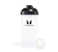 Myprotein Protein Shaker Bottle - 600ml Blender Cup - Wire Mix Ball - Clear BPA Free, Dishwasher Safe (Clear/Black)