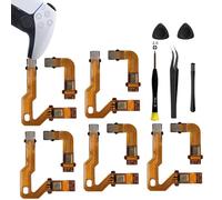 MYPUQIAO 5 Sets Microphone Flex Cable Replacement for PS5 V2 2.0 BDM-020 Left and Right Handle Inner Mic Ribbon, Playstation 5 Speaker L R Connector Cable Dualsense Controller with Repair Tool Set(V2)