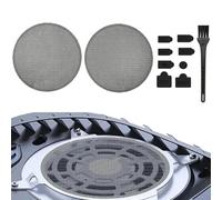 MYPUQIAO PS5 Dust Protector Cover Kit - 2 Round Fan Dust Nets + 1 Cleaning Brush + 8 Dust Plugs, High-Density Breathable Mesh, Compatible with PS5 Digital & Disc Edition (Not for Pro/Slim)(R11)