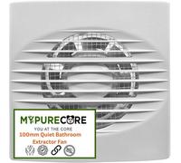 MYPURECORE 100mm Silent Bathroom Extractor Fan With Timer And Hygrostat