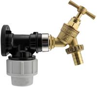 MYPURECORE 20mm Mdpe Wall Flange Kit 1/2 Inch Brass Garden Tap Wall Plate Elbow With Hose Fitting