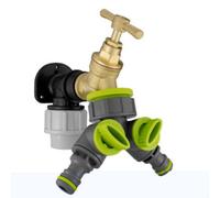 Mypurecore 20mm Mdpe Wall Plate With Brass Splitter And Click Lock For Dual Water Control