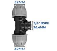 Mypurecore 32mm Mdpe Tee Compression Adapter With 3/4 Inch Bsp Female Thread Description: