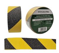 MYPURECORE Anti Slip Tape Black/Yellow | 80 Grit 5m x 5cm Grip Tape for Decking, Stairs, Outdoor Steps and Ramps | Durable Safety Tape for Anti Slip Stair Treads, Decking Strips, Indoor & Outdoor Use