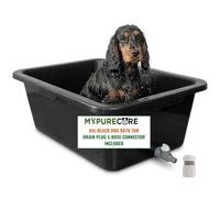 MYPURECORE Black Dog Bath Tub - Pet Bath Pool with Drain Plug & Hose Connector - Durable Plastic Bath for Indoor & Outdoor Pet Care (65L Dog Bath Tub)