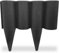 MYPURECORE Black Lawn Edging Border - 2.5 Metres Or 8.2 Ft Long Garden Palisade Edge Border With Wood Log Effect - Fencing With Ground Stakes