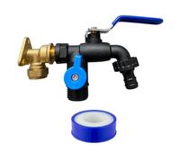 Mypurecore Brass 15mm Wall Flange Kit With Garden Tap Options Plus Ptfe Tape (Lever Double Tap)