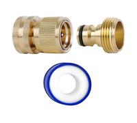 MYPURECORE Brass Hose Connector Set - 3/4 Inch Female Thread Tap & Male Quick Connectors + PTFE Tape | Universal Outdoor Tap Adapter for Garden Hoses & Fittings | Leak-Free, Garden & Hose Accessories