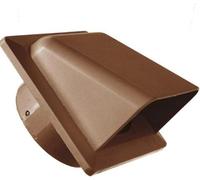 MYPURECORE Brown External Vent Cover -100mm Hooded Cowl With Backdraft Shutter Ventilation Grill Plastic Cowled Vent Outlet Grille Hatch