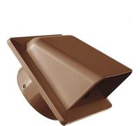 MYPURECORE Brown External Vent Cover Kit - 100mm Hooded Cowl with Backdraft Shutter | Ventilation Grill for Extractor Fans, Tumble Dryers, and Walls | Plastic Cowled Vent Outlet Grille Hatch.