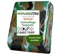 MYPURECORE Camouflage Tarpaulin - Multi-Use Tarp Sheet for Camping, Fishing, Bird Watching & Garden - Waterproof, UV Protective Cover for Rain Shelter, Groundsheet, Tent & Trailer (5m x 5m)