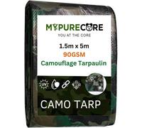 MYPURECORE Camouflage Tarpaulin Multi-Use Tarp Sheet For Camping, Fishing, Bird Watching, Garden Waterproof, Uv Protective Cover 1.5M X 5M