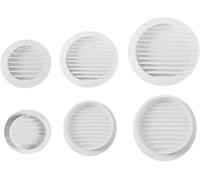 MYPURECORE Circular White Ventilation Grille With Flyscreen Round 125mm Or 5 Inch Spigot - Vent Cover For Bathroom/ Kitchen - Louvered Grill