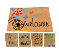 MYPURECORE Coir Door Mat (60x40cm) - Non-Slip & Absorbent, Indoor/Outdoor, Eco-Friendly - Ideal as Front Door, Entrance, Floor, Welcome Mat - Large Size, Dirt Trapper, Washable (WELCOME BIKE)