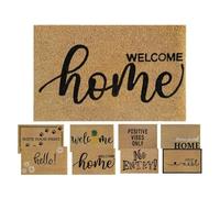 MYPURECORE Coir Door Mat (60x40cm) - Non-Slip & Absorbent, Indoor/Outdoor, Eco-Friendly - Ideal as Front Door, Entrance, Floor, Welcome Mat - Large Size, Dirt Trapper, Washable (WELCOME HOME)