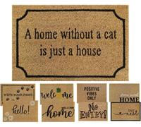 MYPURECORE Coir Door Mat 60X40Cm - Non-Slip Absorbent Indoor/outdoor Eco-Friendly-Ideal For Door Entrance-Large Size Washable (Without A Cat)