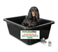 Mypurecore Dog Bath Tub Pet Bath Pool With Drain Plug And Hose Connector Durable Plastic Dog Washing Tub For Indoor Outdoor - 65 L