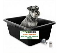 Mypurecore Dog Bath Tub Pet Bath Pool With Drain Plug And Hose Connector Durable Plastic Dog Washing Tub For Indoor Outdoor - 40 L