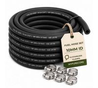 Mypurecore Fuel Oil Line Hose Sae J30 R6 With 6 Hose Clamps 5M (10mm X 5M)