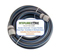 Mypurecore Garden Hose Set 4-Layer Flexible Hose Pipe With 2 Universal Hose Connectors - Leak Free, Durable Pvc Watering Hose (10M)