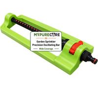 Mypurecore Garden Oscillating Sprinkler 16 Jet Nozzles Adjustable Lawn Water Sprayer