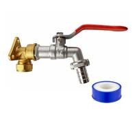 Mypurecore Garden Outdoor Tap Brass Wall Plate Barbed Lever Tap Hose Fitting