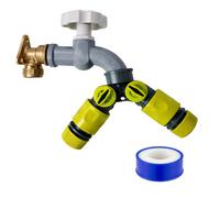 Mypurecore Garden Outdoor Tap Brass Wall Plate Grey Dial Tap Splitter Connectors