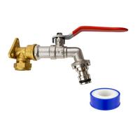 Mypurecore Garden Outdoor Tap Brass Wall Plate Lever Tap Quick Connect Hose