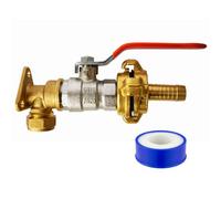 Mypurecore Garden Outdoor Tap Brass Wall Plate Lever Valve Geka 3/4 Tail