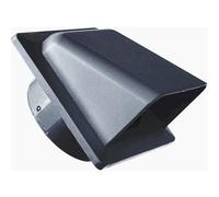 MYPURECORE Graphite External Vent Cover Kit - 100mm Hooded Cowl with Backdraft Shutter | Ventilation Grill for Extractor Fans, Tumble Dryers and Walls | Plastic Cowled Vent Outlet Grille Hatch.
