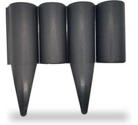 MYPURECORE Graphite Lawn Edging Border -2.5 Metres Or 8.2 Ft Long Garden Palisade Edge Border With Wood Log Effect Fencing With Ground Stakes