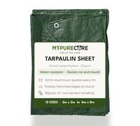 MYPURECORE Green Tarpaulin Lightweight Water-Resistant Garden Tarp (4m x 6m)