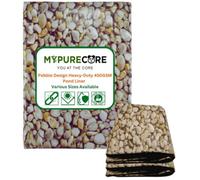 MYPURECORE Heavy-Duty 300Gsm Pond Liner 4M X 6M - Premium Hdpe Liner With Pebble Design Uv And Tear Resistant, Ideal For Water Features