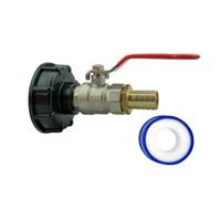 MYPURECORE Ibc 2 Inch S60X6 Cap Kit With Lever Valve 19 mm Brass Barb And Ptfe Tape Leak Proof Liquid Control