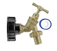 MYPURECORE Ibc 2 Inch S60X6 Cap With Brass Bib Tap And Three Quarter Inch Barb Leak Proof Durable Ibc Fitting Kit