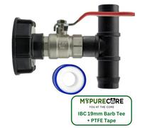 Mypurecore Ibc 2In S60X6 Cap With Lever Valve And 19mm Barbed Tee And Ptfe Tape Durable Leak Proof Plumbing Solution