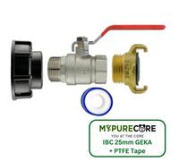 Mypurecore Ibc 2Inch S60X6 Cap Kit With 1Inch Bsp Thread Brass Lever Valve Geka Hose Fitting And Ptfe Tape