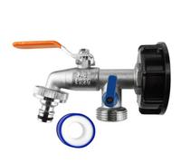 Mypurecore Ibc 2Inch S60X6 Cap With Double 3/4 Inch Bsp Tap With Ptfe Tape