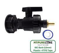 Mypurecore Ibc 2Inch S60X6 Cap With Large Plastic Valve And 13mm Brass Barb And Ptfe Tape Durable Leak Proof Plumbing Solution