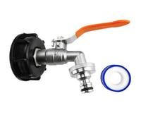 Mypurecore Ibc S60X6 2Inch Cap With 3/4 Inch Quick Connect Lever Tap With Ptfe Tape