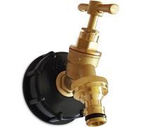 MYPURECORE Ibc Tank Adapter Hose Connector - S60X6 Brass Garden Tap With Click-Lock Hose Fitting- Heavy Duty Coarse Thread Ptfe Tape Included