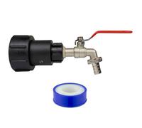 Mypurecore Ibc Tank Outlet Extender 2 Inch S60X6 360 Degree Swivel Adapter With 3/4 Inch Barbed Lever Tap Ptfe Tape