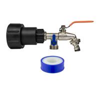 Mypurecore Ibc Tank Outlet Extender 2 Inch S60X6 360 Degree Swivel Adapter With 3/4 Inch Click Lock Double Lever Tap Ptfe Tape