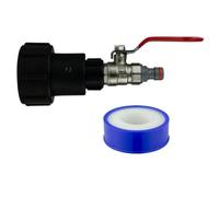 Mypurecore Ibc Tank Outlet Extender 2 Inch S60X6 360 Degree Swivel Adapter With 3/4 Inch Click-Lock Lever Valve Tap And Ptfe Tape