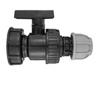 Mypurecore Ibc Water Tank Adapter S60X6 To Mdpe Pipe - Fitting For Irrigation, Water Storage Systems - 20mm Straight Plus Valve