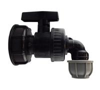 Mypurecore Ibc Water Tank Adapter S60X6 To Mdpe Pipe - Fitting For Irrigation, Water Storage Systems -32mm Elbow+Valve