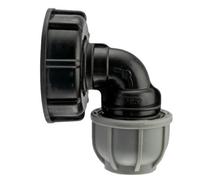 Mypurecore Ibc Water Tank Adapter S60X6 To Mdpe Pipe - Fitting For Irrigation, Water Storage Systems -32mm Elbow