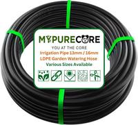 Mypurecore Irrigation Pipe 13mm 16mm Ldpe 10M Flexible Garden Watering Hose Roll