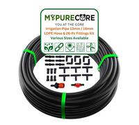 Mypurecore Irrigation Pipe 13mm/16mm Ldpe 25M With 26 Piece Connector Fitting Set